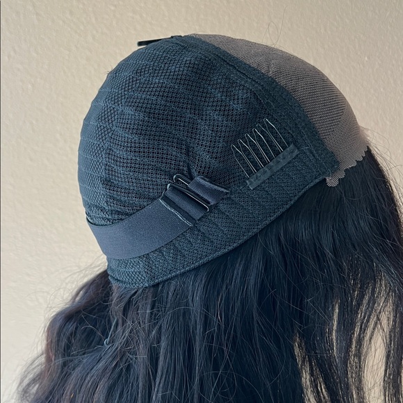 24 Inch 3 Combs Elastic Band Natural Black Used Synthetic Hair wig - Picture 2 of 5